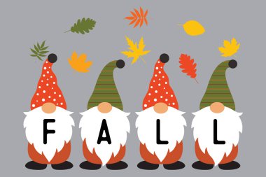 Fall Gnomes 14 Vector, Autumn Vector, Fall Gnomes Vector, Holiday Day Vector