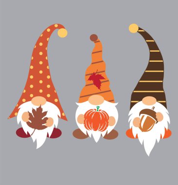 Fall Gnomes 2 Vector, Autumn Vector, Fall Gnomes Vector, Holiday Day Vector