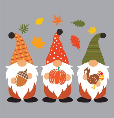 Fall Gnomes 9 Vector, Autumn Vector, Fall Gnomes Vector, Holiday Day Vector