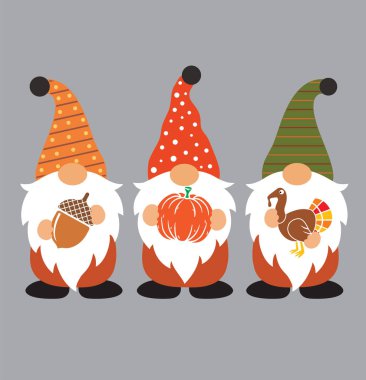 Fall Gnomes 10 Vector, Autumn Vector, Fall Gnomes Vector, Holiday Day Vector