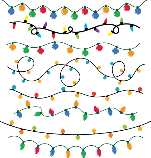 Christmas Lights Vector Santa Vector Merry Christmas Vector Holiday Vector — Stok Vektör