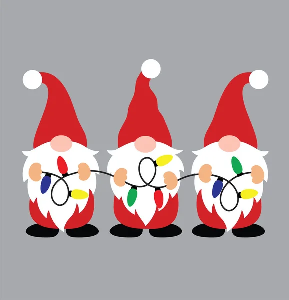 Gnome Vector Santa Vector Merry Christmas Vector Holiday Vector Files — ストックベクタ