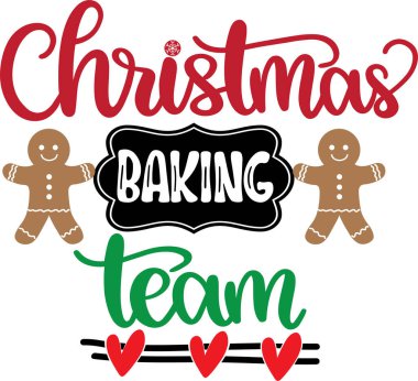 Christmas Baking Team Vector, Santa Vector, Merry Christmas Vector, Holiday Vector Files