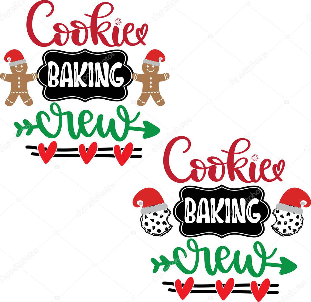 Cookie Baking Crew Vector, Santa Vector, Merry Christmas Vector, Holiday Vector Files