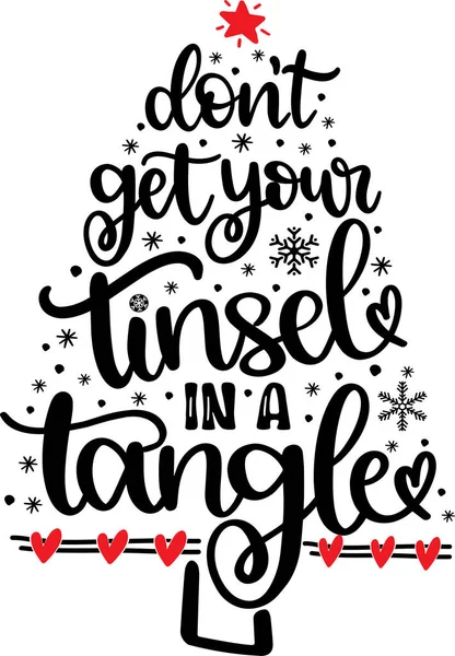 Don Get Your Tinsel Tangle Vector Santa Vector Merry Christmas — Vector de stock