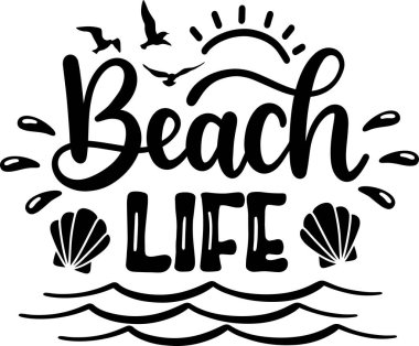 Beach Life, Summer Holiday, Vector Illustration File