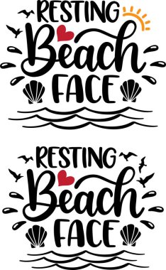 Resting Beach Face, Beach, Summer Holiday, Vector Illustration File