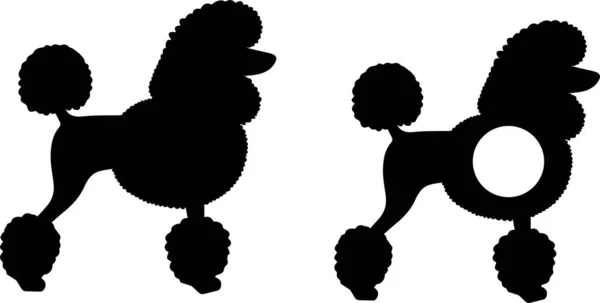 Poodle Monogram Dog Animal Pet Vector Illustration File — Stok Vektör