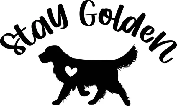 Stay Golden Dog Animal Pet Vector Illustration File — Stockový vektor