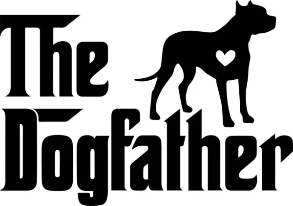 Dogfather Pitbull Dog Animal Pet Vector Illustration File — Stockový vektor