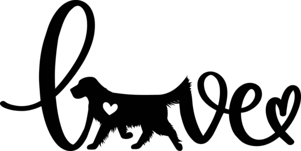 Golden Retriever Love Dog Animal Pet Vector Illustration File — Stockový vektor