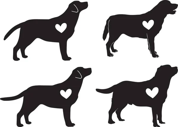 Labrador Retriever Heart Dog Animal Pet Vector Illustration File — Archivo Imágenes Vectoriales