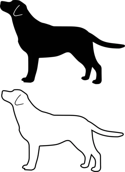 Labrador Retriever Outline Dog Animal Pet Vector Illustration File — Stockový vektor