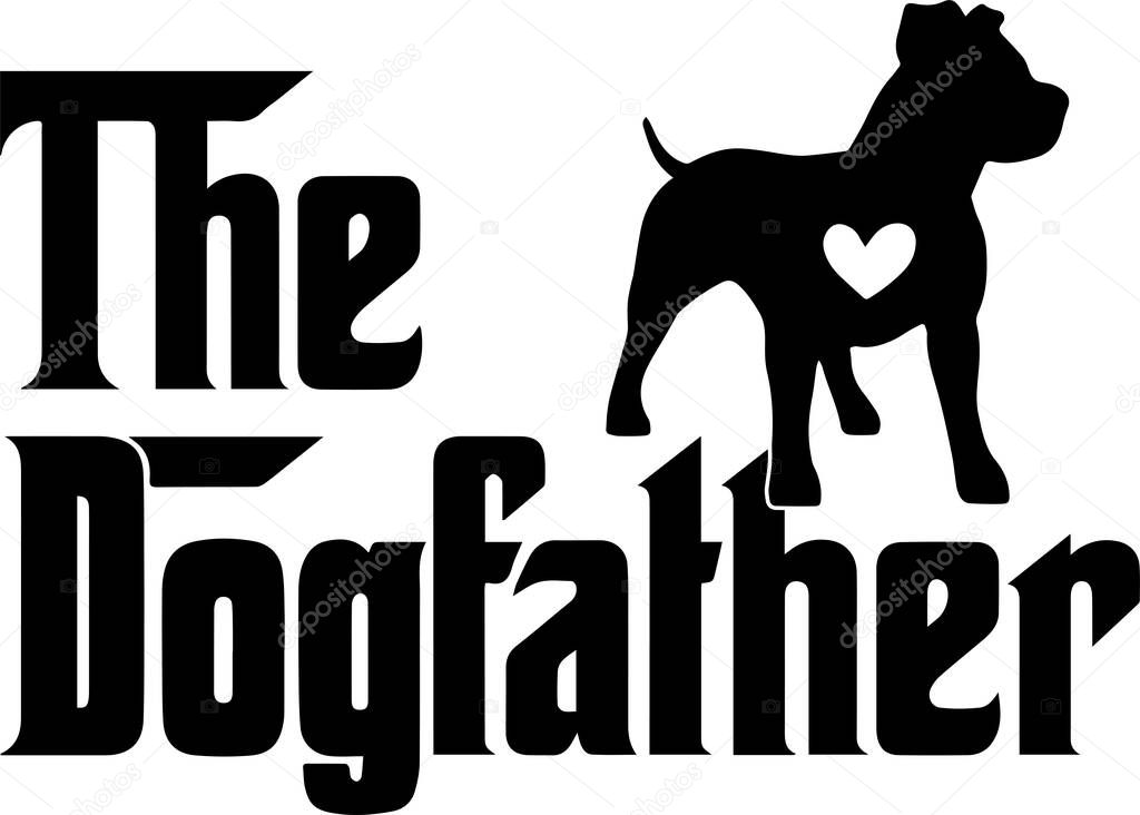  The Dogfather Pitbull 4, Dog, Animal, Pet, Vector Illustration File