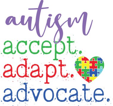 Autism Acceptance 1, Proud Autism, Autism Day, Vector Illustration File