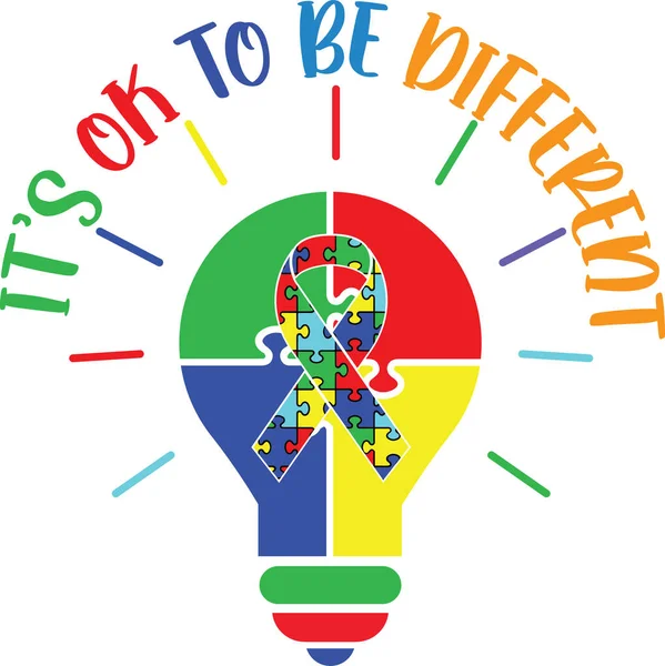 It's Ok To Be Different, Proud Autism, Autism Day, Vector Illustration File