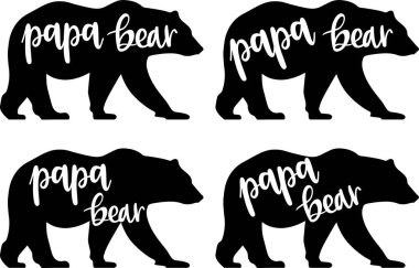 Papa Bear, Blessed Cut File, Blessed Family, Black Letter Vector Illustration File