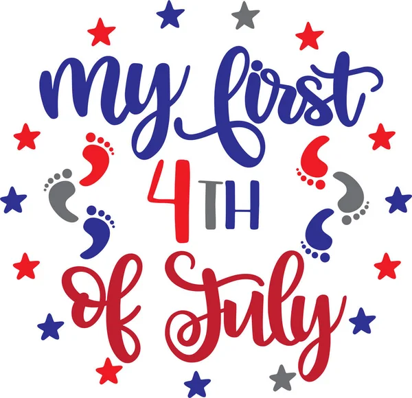First 4Th July America Patriotic Happy 4Th July First 4Th — 图库矢量图片