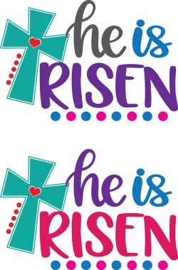 He is Risen, Spring, Easter, Tulips Flower, Happy Easter Vector Illustration File