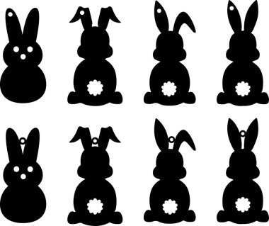 Easter Bunny Earrings Silhouette, Spring, Easter, Tulips Flower, Happy Easter Vector Illustration File