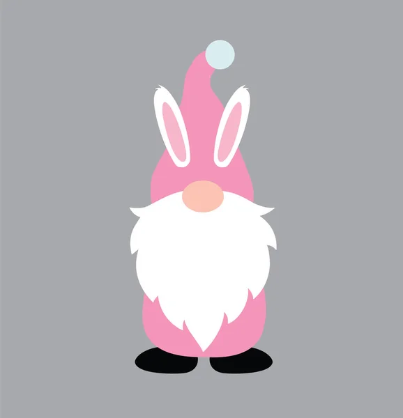 Easter Gnome Spring Easter Tulips Flower Happy Easter Vector Illustration — Vetor de Stock