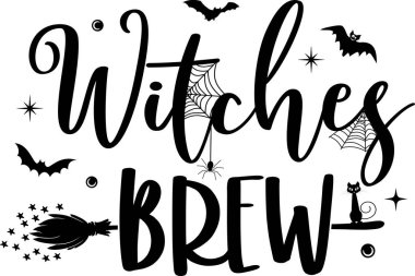 Witches Brew, Halloween Truck, Happy Halloween, Vector Illustration File