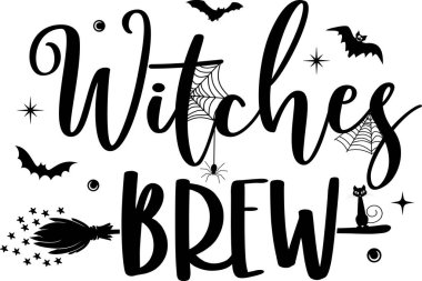 Witches Brew, Halloween Truck, Happy Halloween, Vector Illustration File clipart