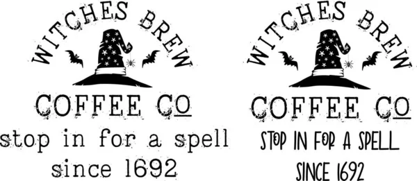 Witches Brew Coffee Halloween Truck Happy Halloween Vector Illustration File — стоковий вектор