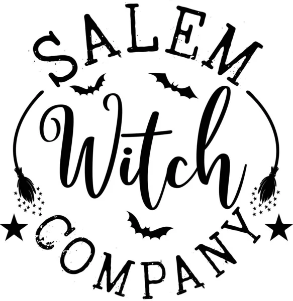 Companhia Bruxas Salem Caminhão Halloween Feliz Dia Das Bruxas Arquivo —  Vetores de Stock