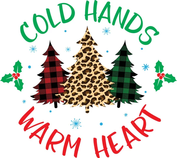 Холодные Руки Согревают Сердце Рождеством Христовым Санта Клаус Рождество Христово — стоковый вектор