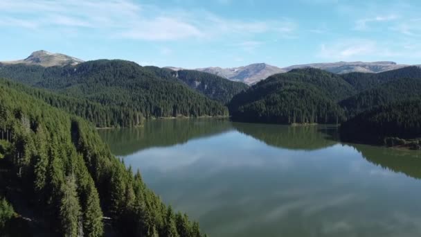 Luchtfoto Bergen Natuur Meer Mooi Landschap — Stockvideo