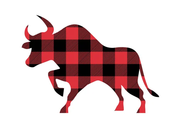 Red Plaid Pattern Animal Clipart White Background — Wektor stockowy