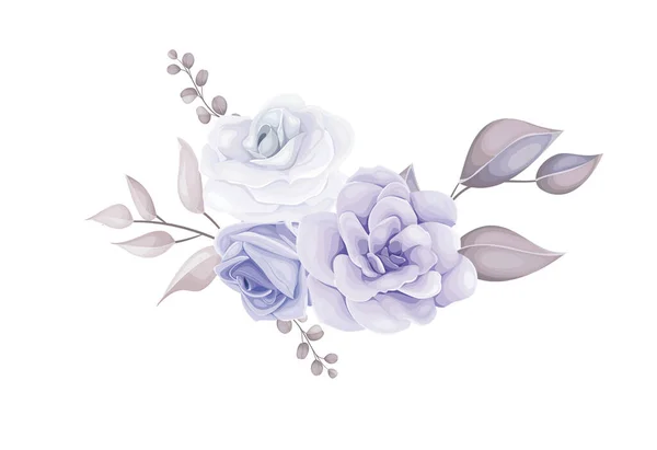 Watercolor Flower Motif Illustration Vector Art — Vettoriale Stock