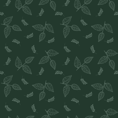 This is a green background of leaves,Abstract leaf seamless pattern for fabric textile design
