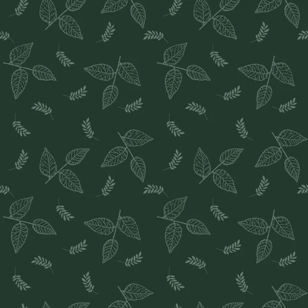 Green Background Leaves Abstract Leaf Seamless Pattern Fabric Textile Design — Stock Vector