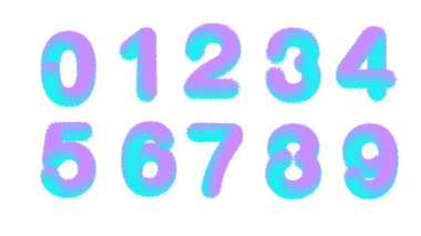 Modern soyut dijital kürk efekti numaralandırıcı yazı tipi, beyaz arkaplan üzerinde yaratıcı asgari moda numaralandırıcı vektör illüstrasyonu