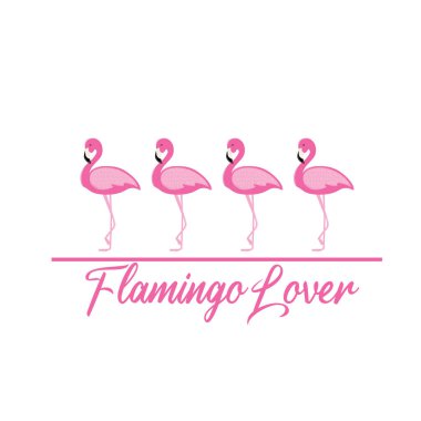 Flamingo, güzel pembe flamingo beyaz arka planda moda tasarımı.