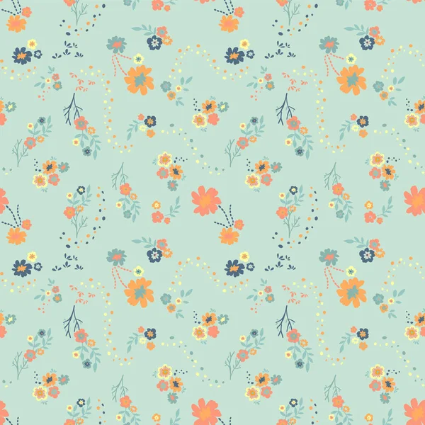 Garden Flower Botanical Seamless Pattern Floral Design Fashion Textile Fabric — Stock Vector