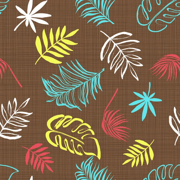 Patrón Sin Costura Hojas Tropicales Para Papel Pintado Papel Envolver — Vector de stock