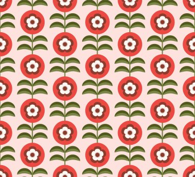 Scandinavian seamless pattern with flower and leaf design element
