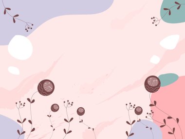 Vector illustration of flat design floral template background