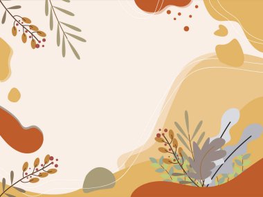 Vector illustration of flat design floral template background