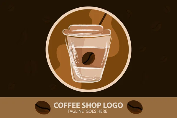 Coffee Shop Logo Cafe Beverage Business — Stock Vector