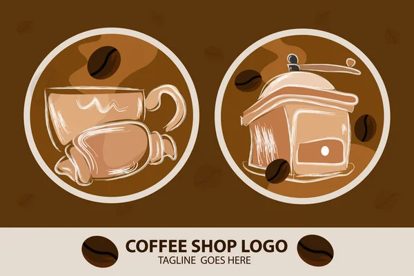 Logo Cafetería Para Negocio Bebidas Café — Vector de stock