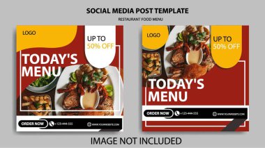 Gıda menüsü sosyal medya şablonu