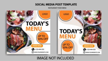 Gıda menüsü sosyal medya şablonu