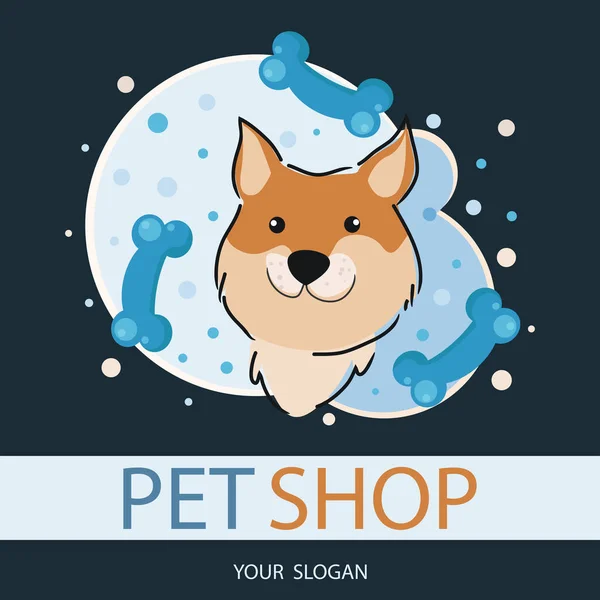 Dog Pet Shop Logo — Vetor de Stock