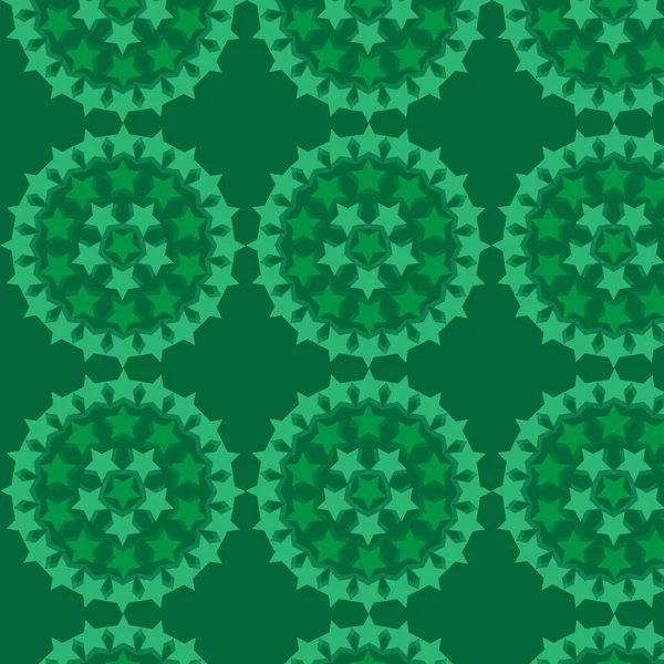 Bezproblémový Vektorový Obrazec Hvězdami Zeleném Pozadí Tapety Papír Tkaniny Obaly — Stockový vektor