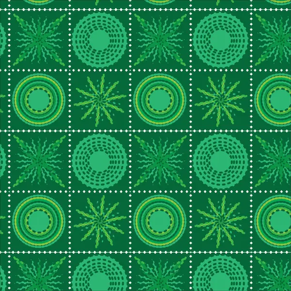 Bezproblémové Vektorové Květinové Vzory Zeleném Pozadí Tapety Papír Tkaniny Obaly — Stockový vektor