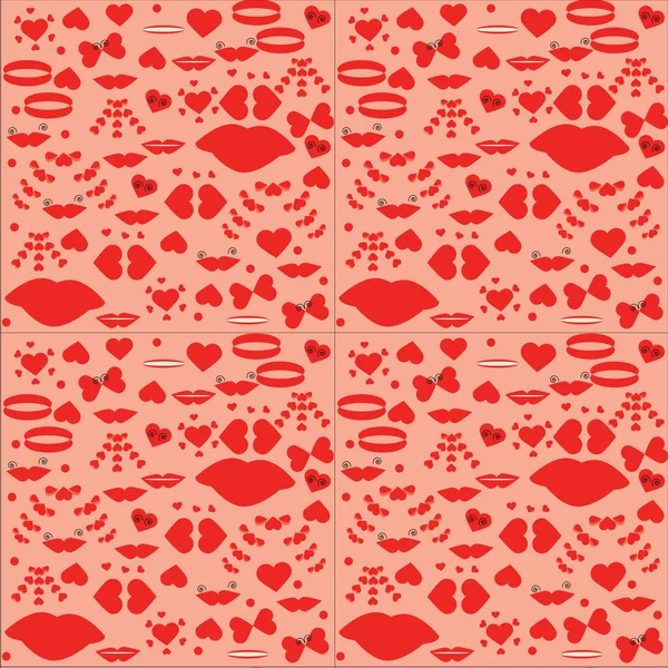 Seamless Vector Image Valentines Day Packaging Wallpaper Paper Fabric Textile — Stock Vector